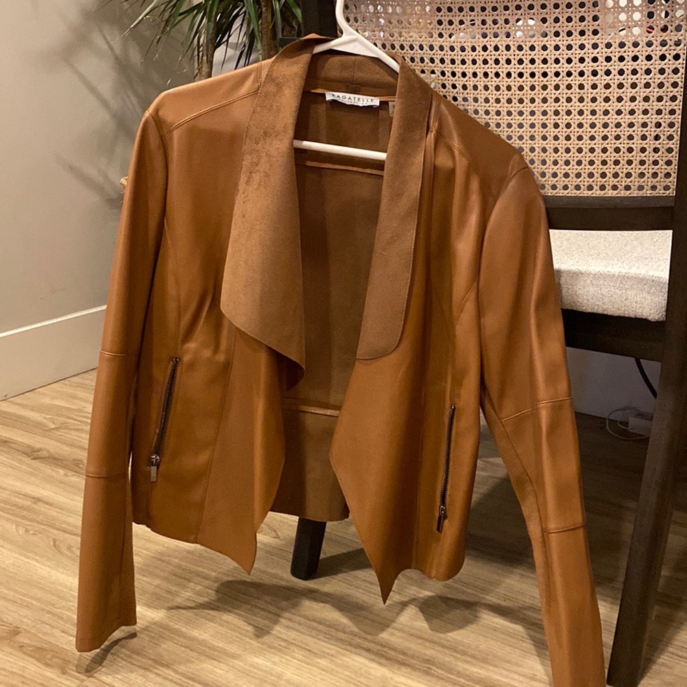 Lightweight faux leather jacket